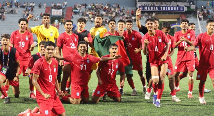 নেপালকে হারিয়ে সাফ অনূর্ধ্ব-১৯ চ্যাম্পিয়নশিপের ফাইনালে লাল-সবুজের তরুণরা